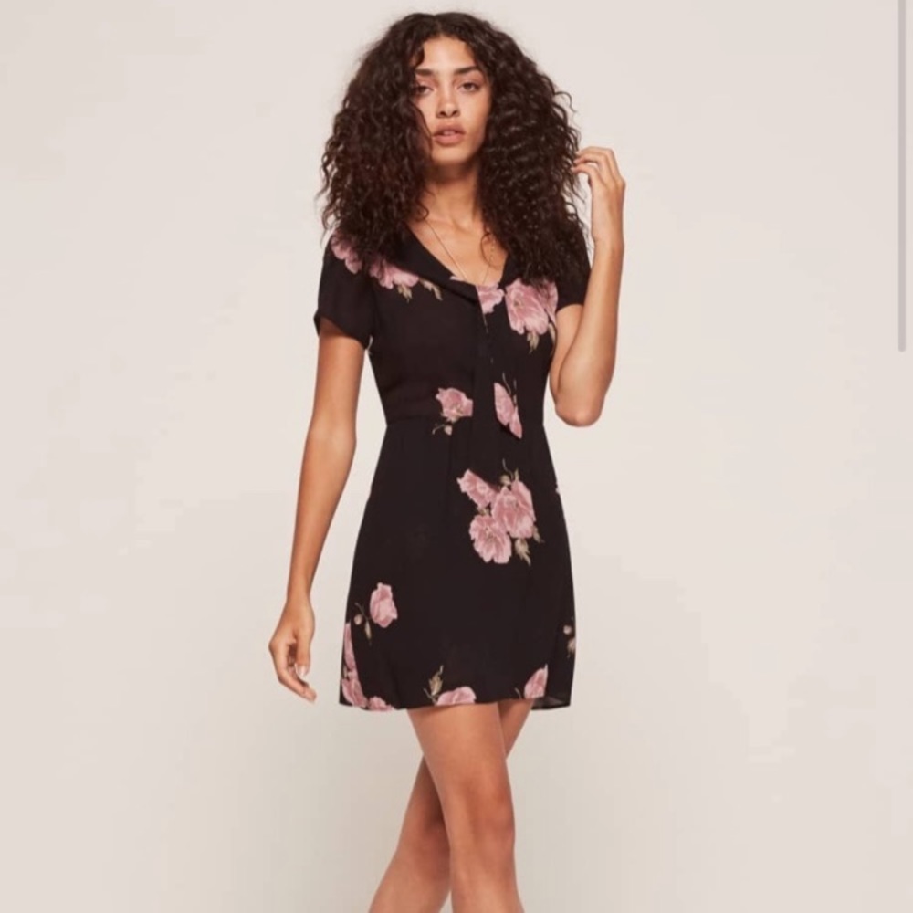 REFORMATION Floral Print Mini Dress